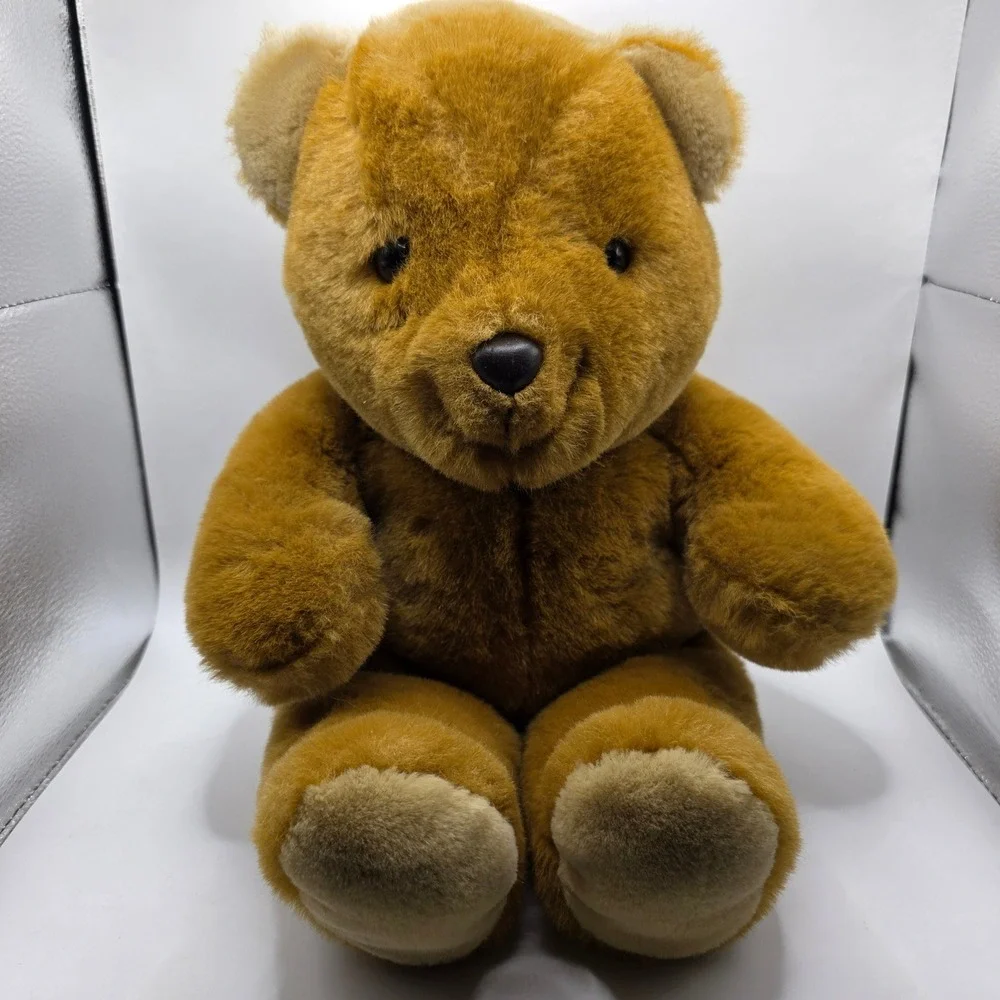 Vintage 1982 America Wego Teddy Bear Golden Brown Plush Stuffed Animal 15 inch